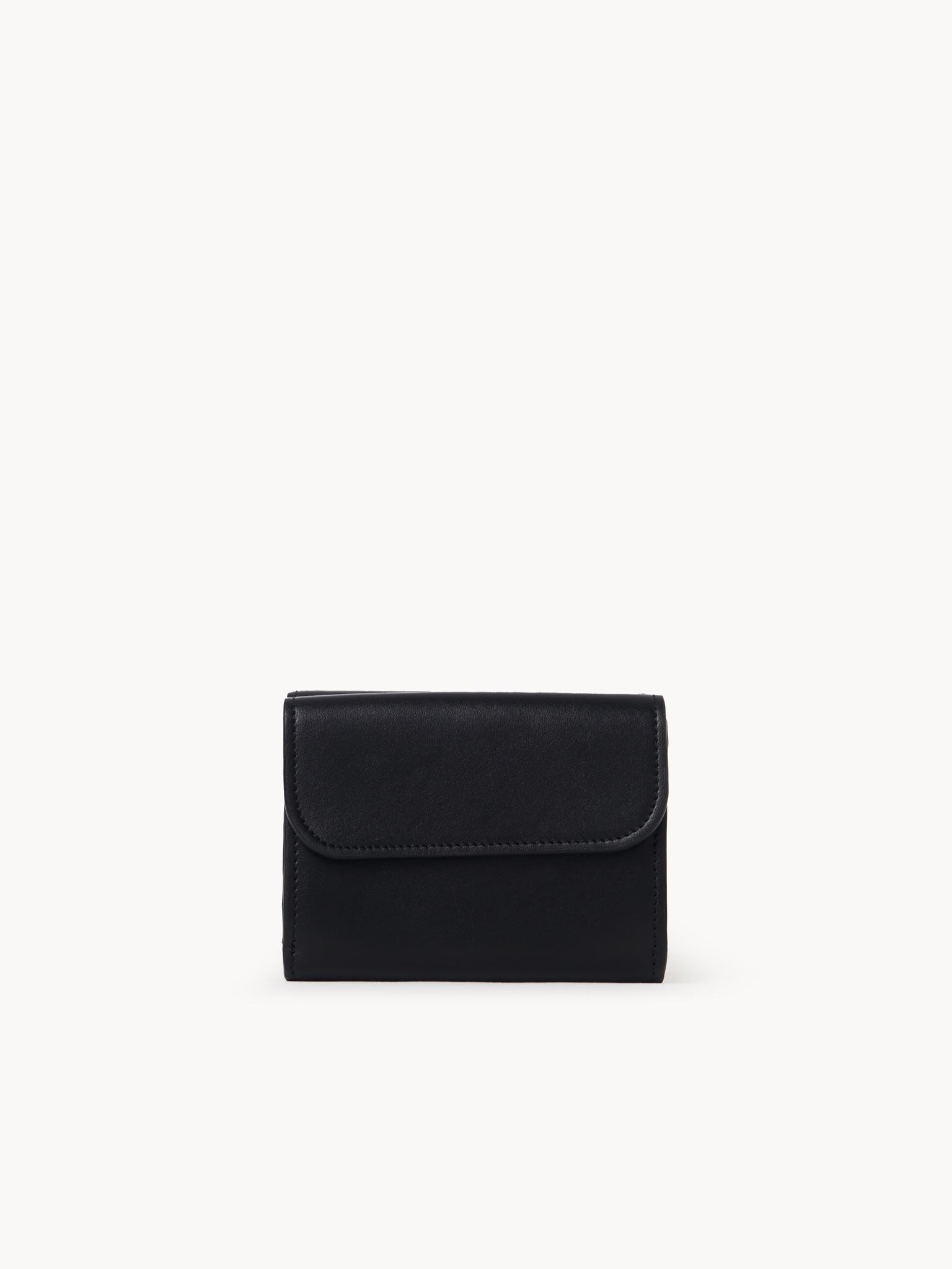 Petit portefeuille trois volets Chloé C en cuir - Black