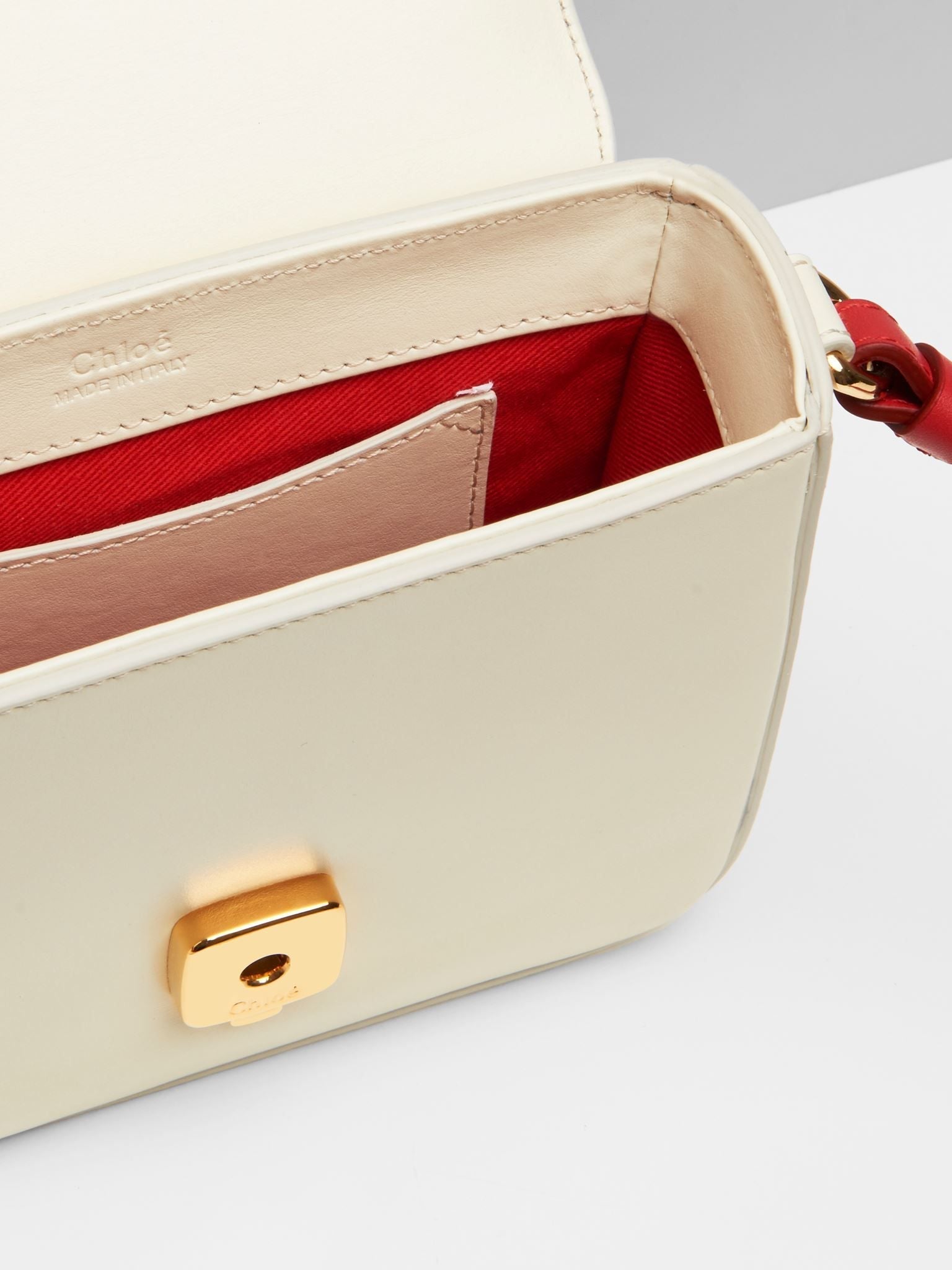 Mini sac Chloé C en cuir - Natural White