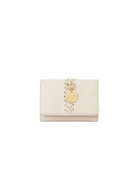 Mini portefeuille Tilda trois volets en cuir grainé - Cement Beige