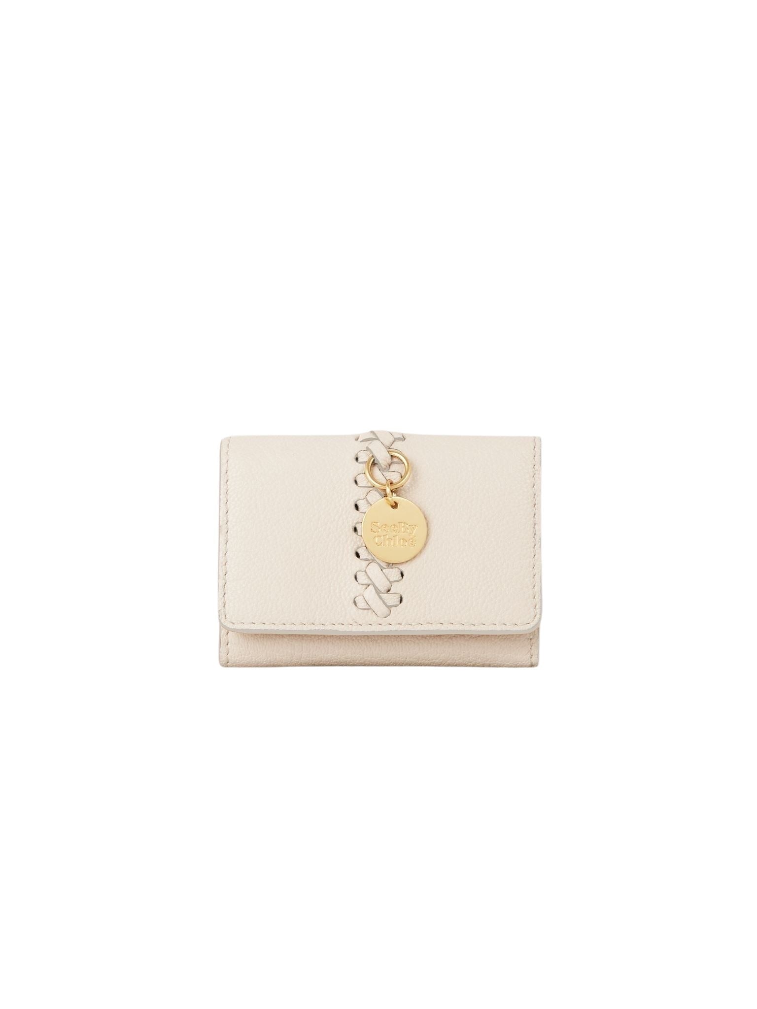 Mini portefeuille Tilda trois volets en cuir grainé - Cement Beige