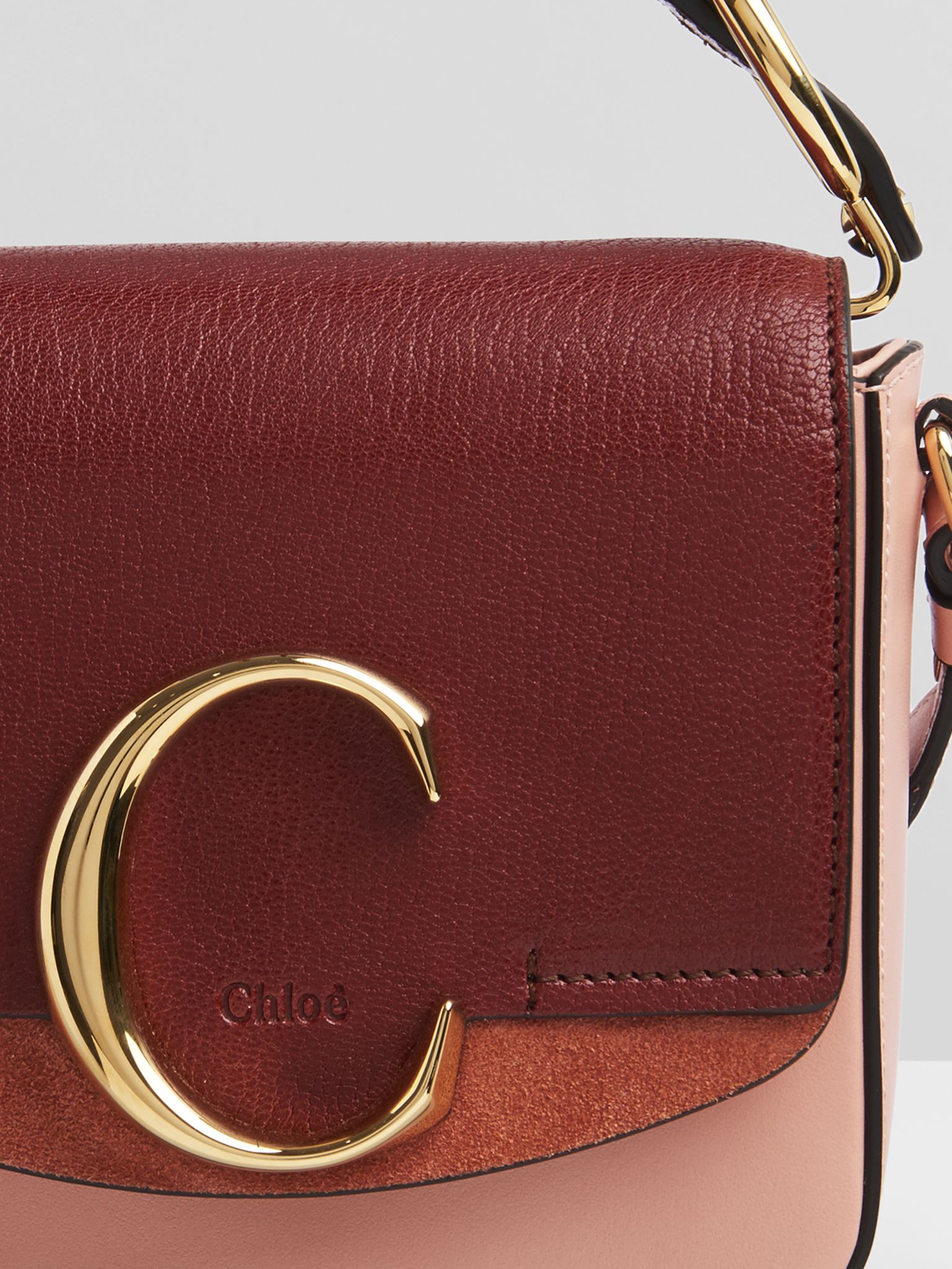 Mini sac Chloé C en cuir - Fallow Pink