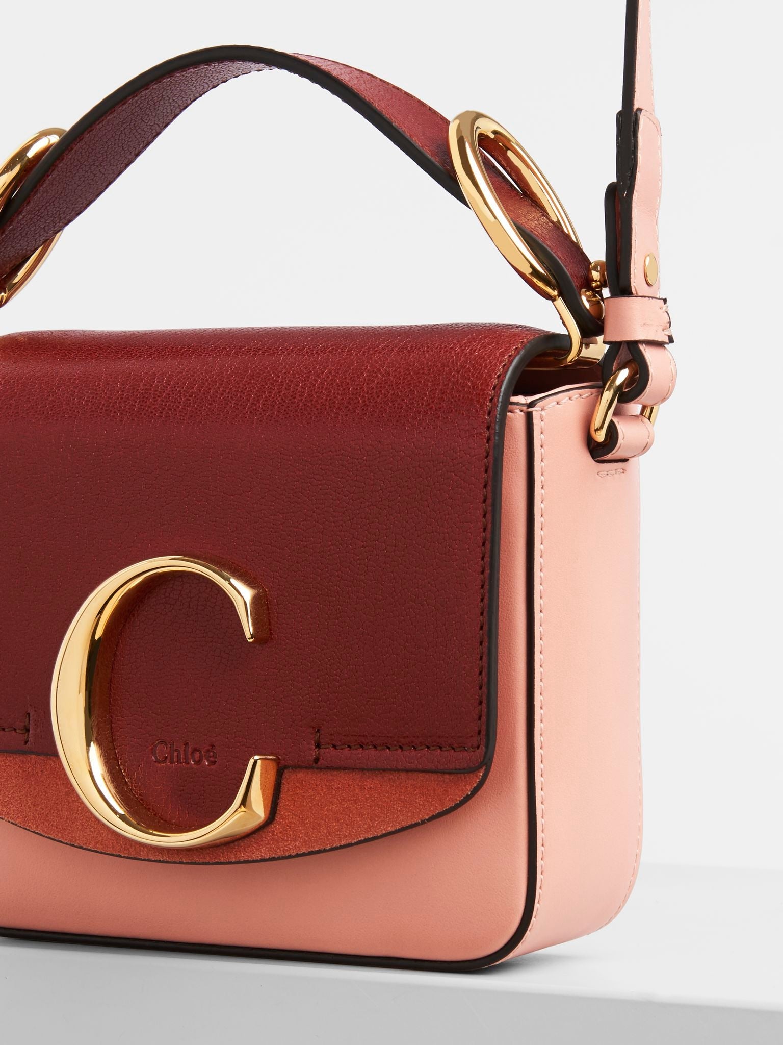 Mini sac Chloé C en cuir - Fallow Pink