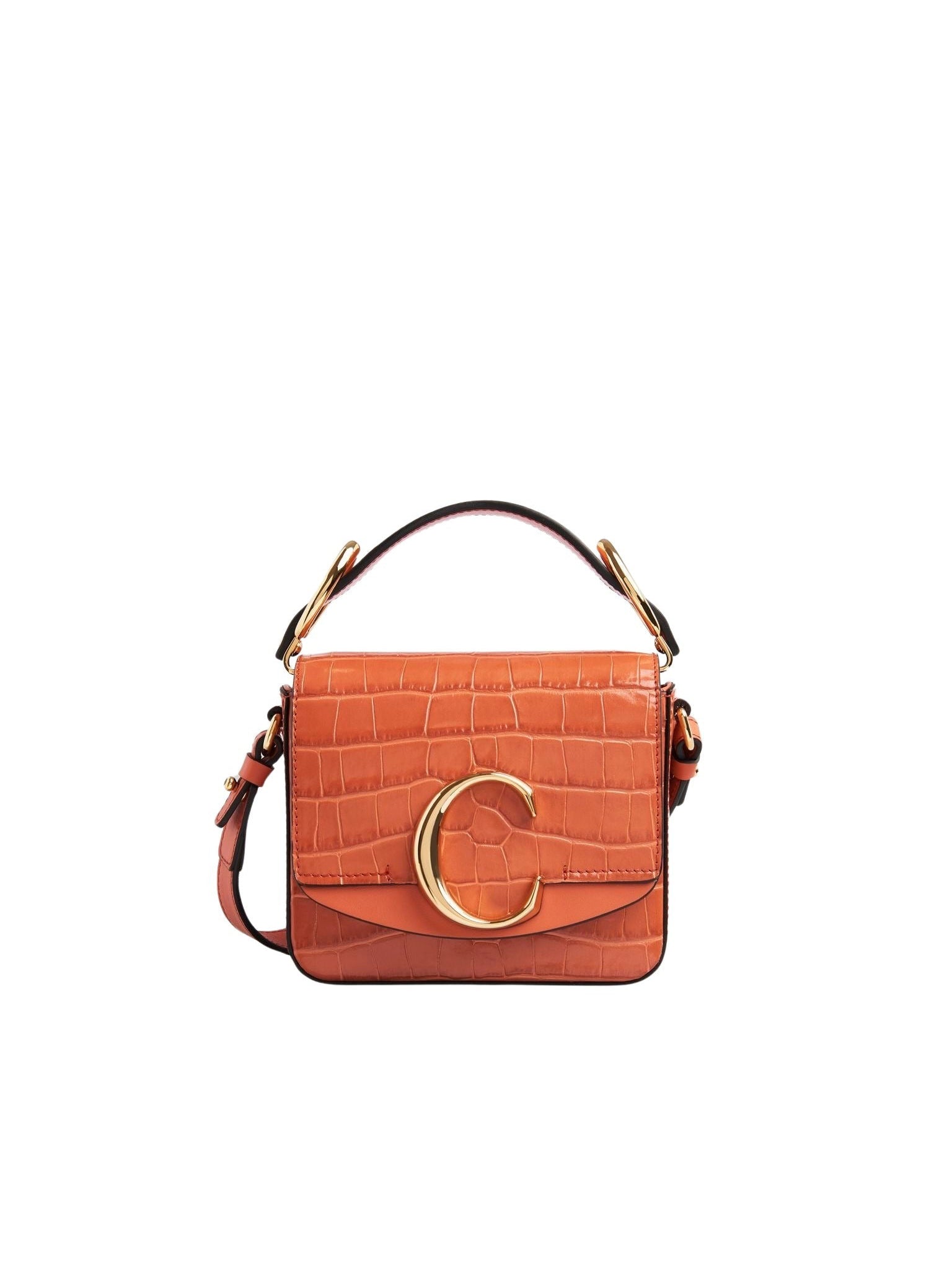 Mini sac Chloé C en cuir - Tawny Orange