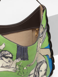 Sac à bandoulière Darryl en cuir - Multicolor Green