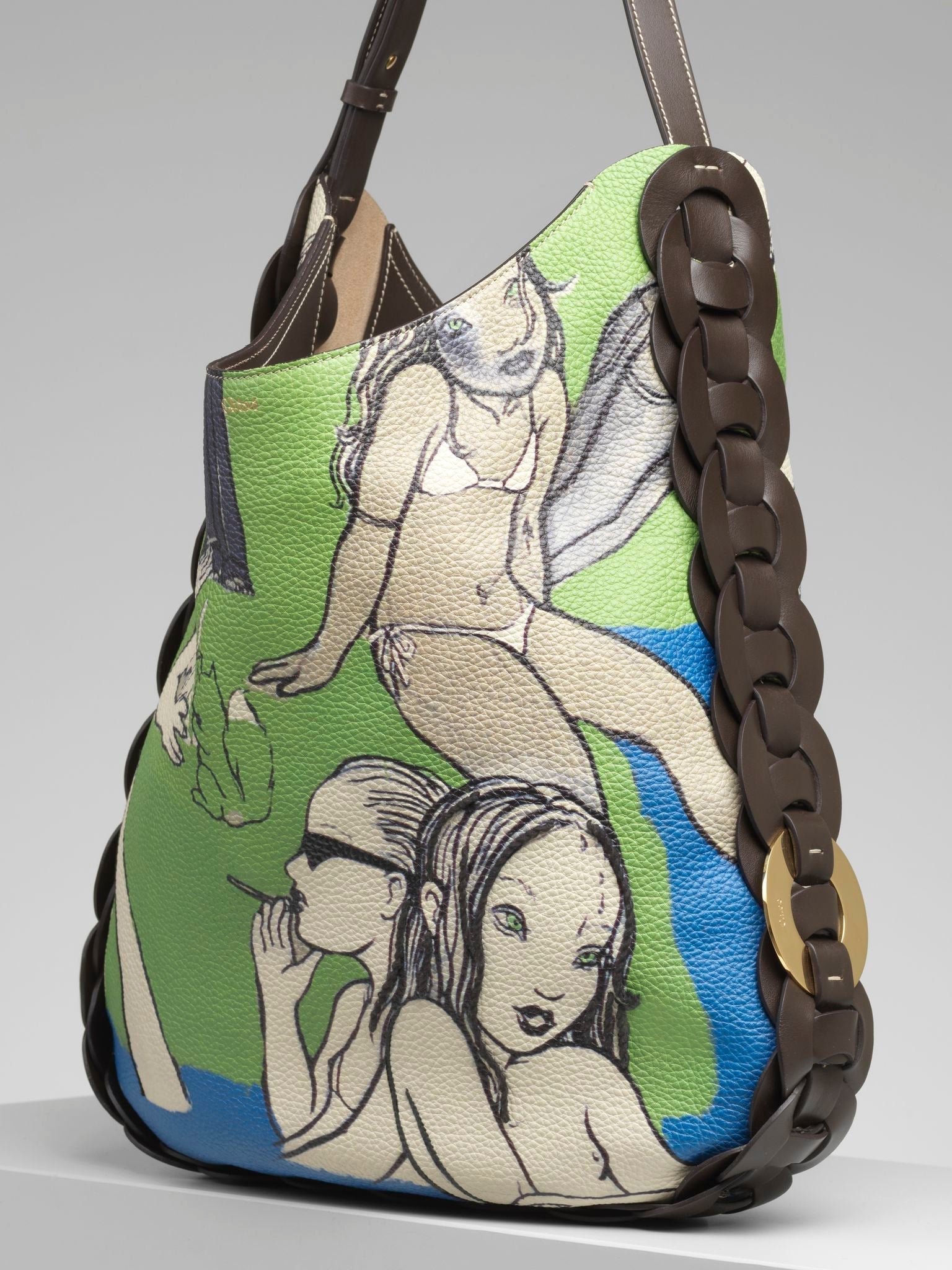 Sac à bandoulière Darryl en cuir - Multicolor Green