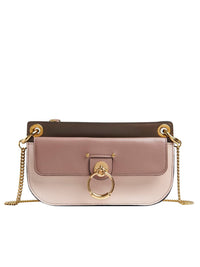 Pochette Tess à bandoulière chaîne en cuir - Dark Sienna Rose