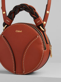 Mini sac rond Daria en cuir - Auburn Orange