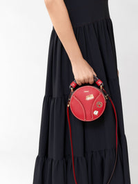 Mini sac rond Daria en cuir - Juicy Red