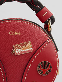 Mini sac rond Daria en cuir - Juicy Red