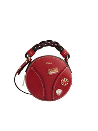 Mini sac rond Daria en cuir - Juicy Red