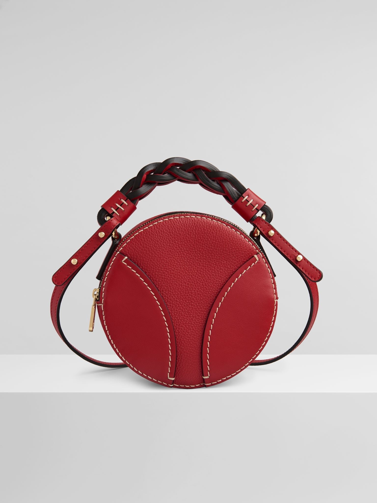 Mini sac rond Daria en cuir - Juicy Red