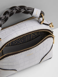 Mini sac Daria à bandoulière en chaîne en cuir - Light Cloud