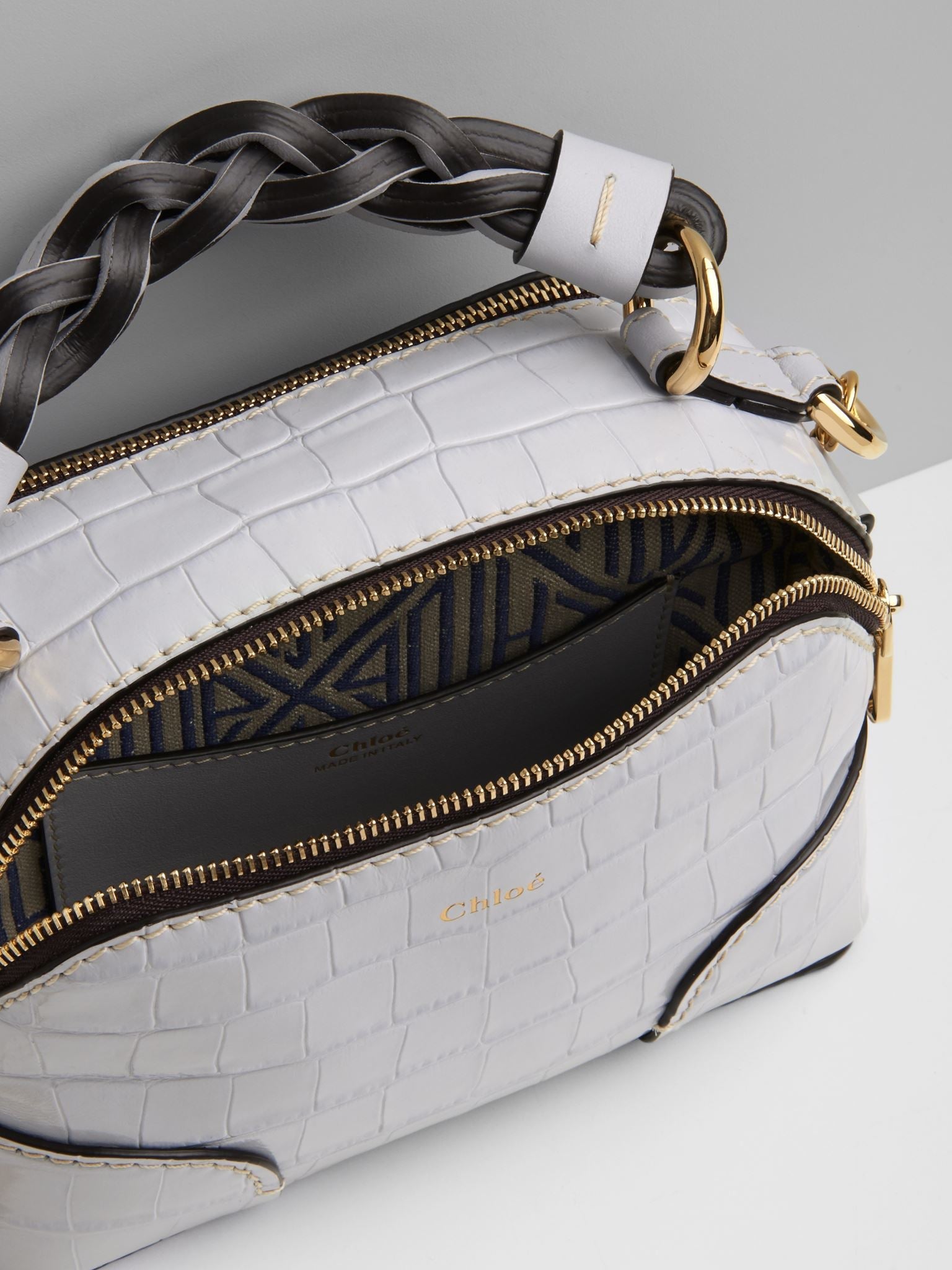 Mini sac Daria à bandoulière en chaîne en cuir - Light Cloud