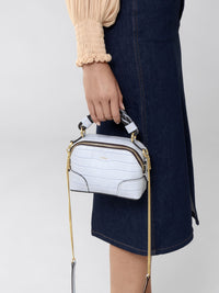Mini sac Daria à bandoulière en chaîne en cuir - Light Cloud
