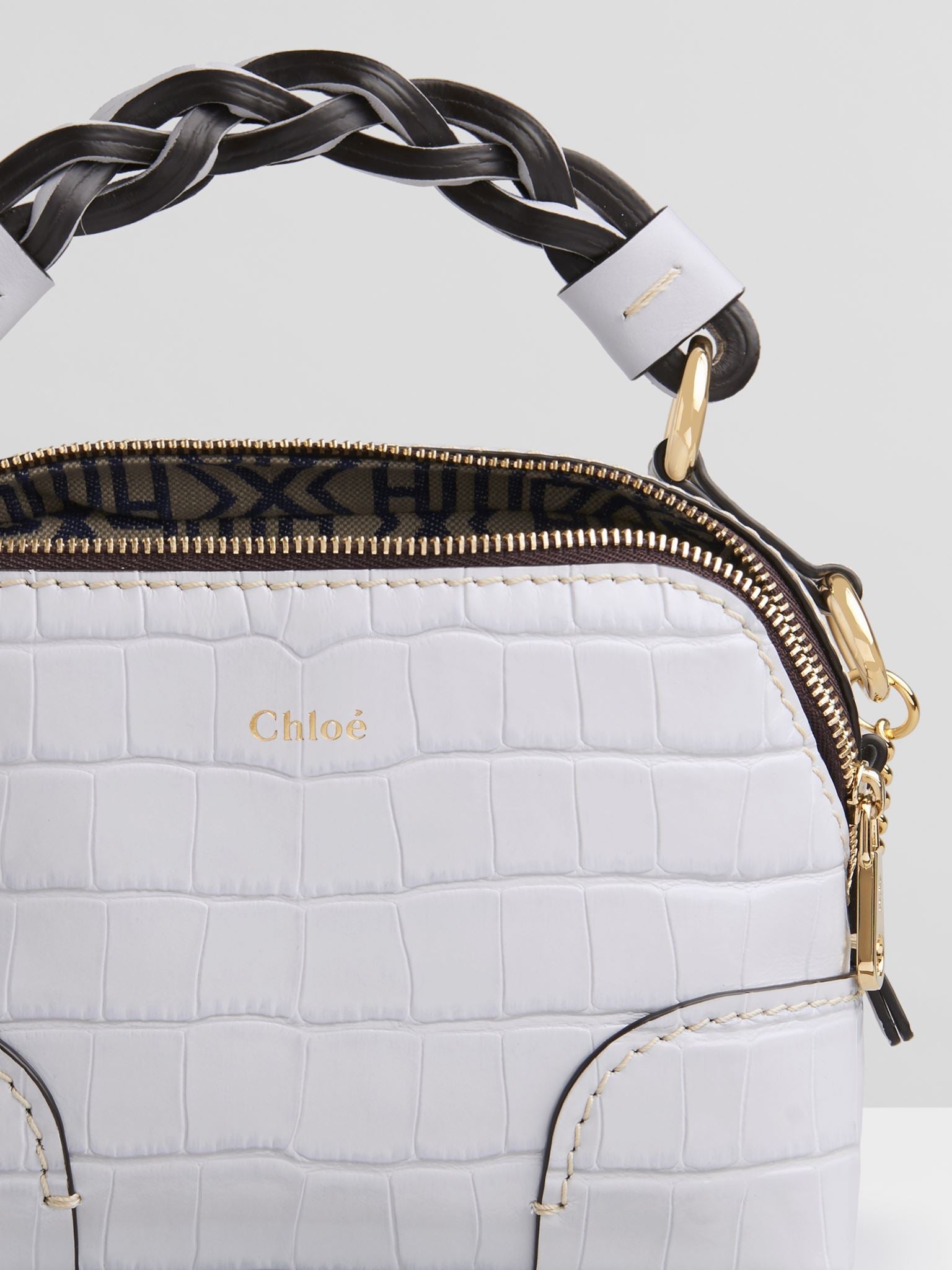 Mini sac Daria à bandoulière en chaîne en cuir - Light Cloud