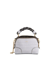 Mini sac Daria à bandoulière en chaîne en cuir - Light Cloud