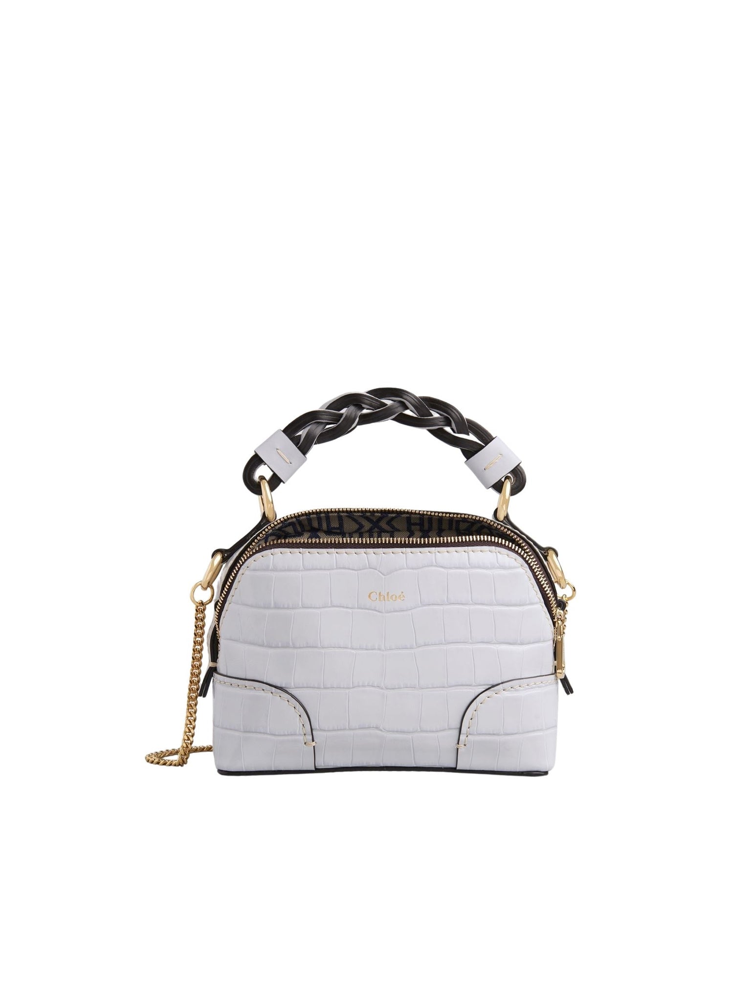 Mini sac Daria à bandoulière en chaîne en cuir - Light Cloud