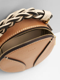 Mini sac rond Daria en cuir - Rose Gold