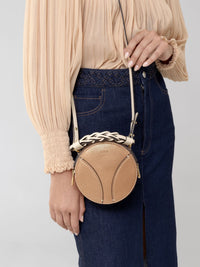 Mini sac rond Daria en cuir - Rose Gold