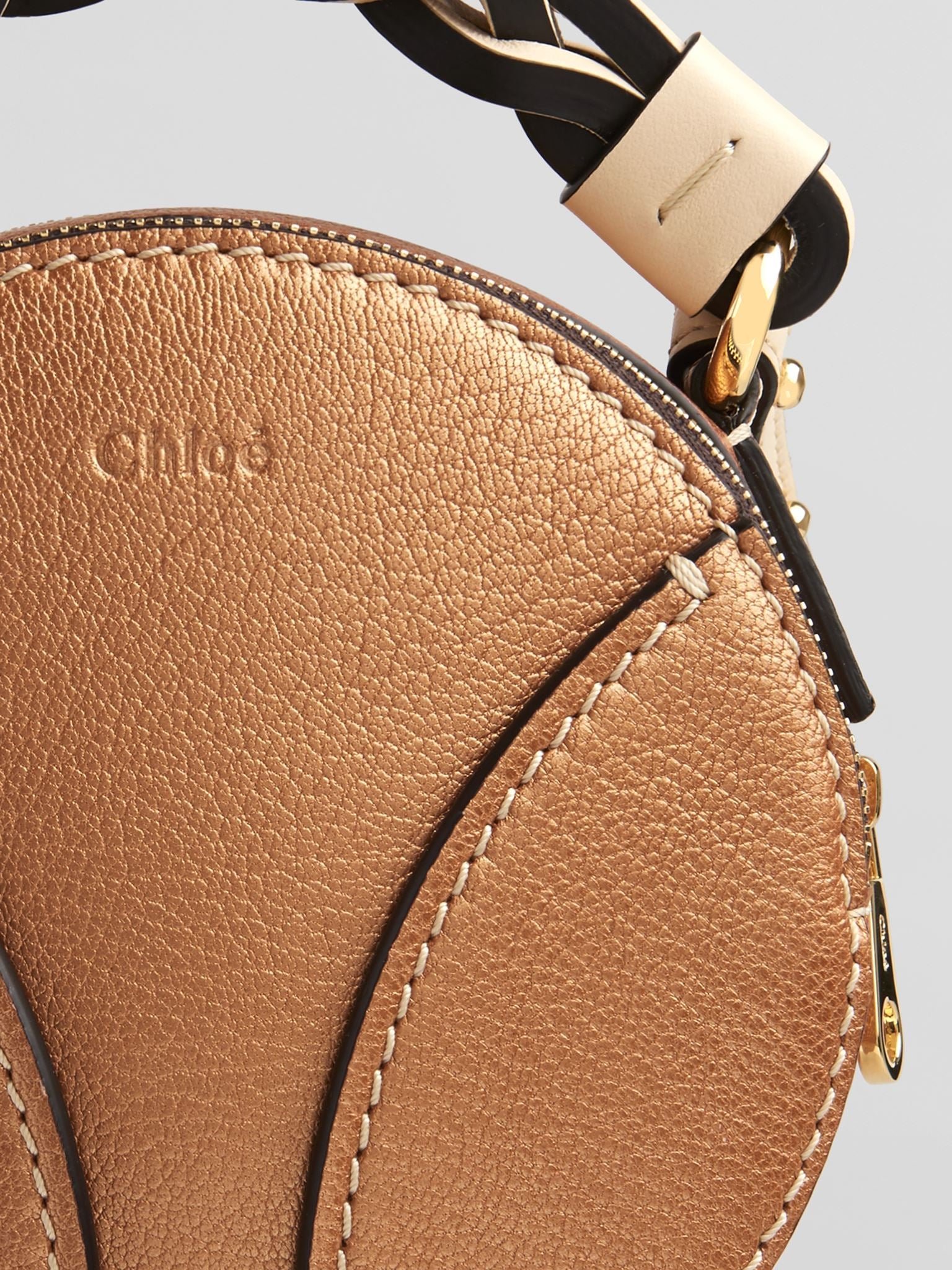 Mini sac rond Daria en cuir - Rose Gold
