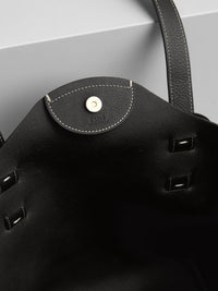 Petit sac cabas Darryl en cuir - Black