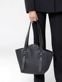 Petit sac cabas Darryl en cuir - Black