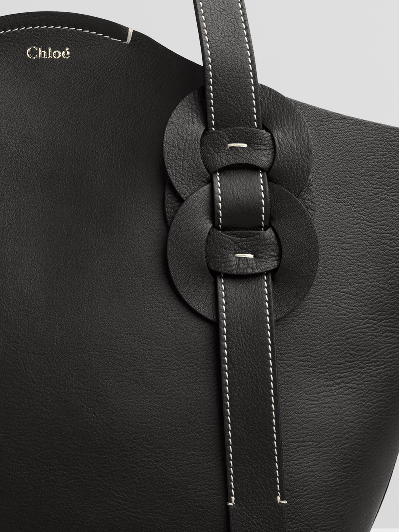 Petit sac cabas Darryl en cuir - Black