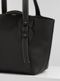Petit sac cabas Darryl en cuir - Black