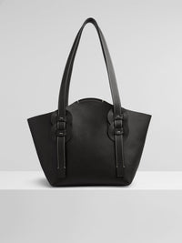 Petit sac cabas Darryl en cuir - Black