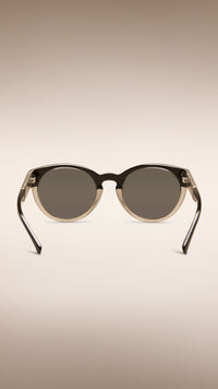 Lunettes de soleil à monture ronde bicolore - Black