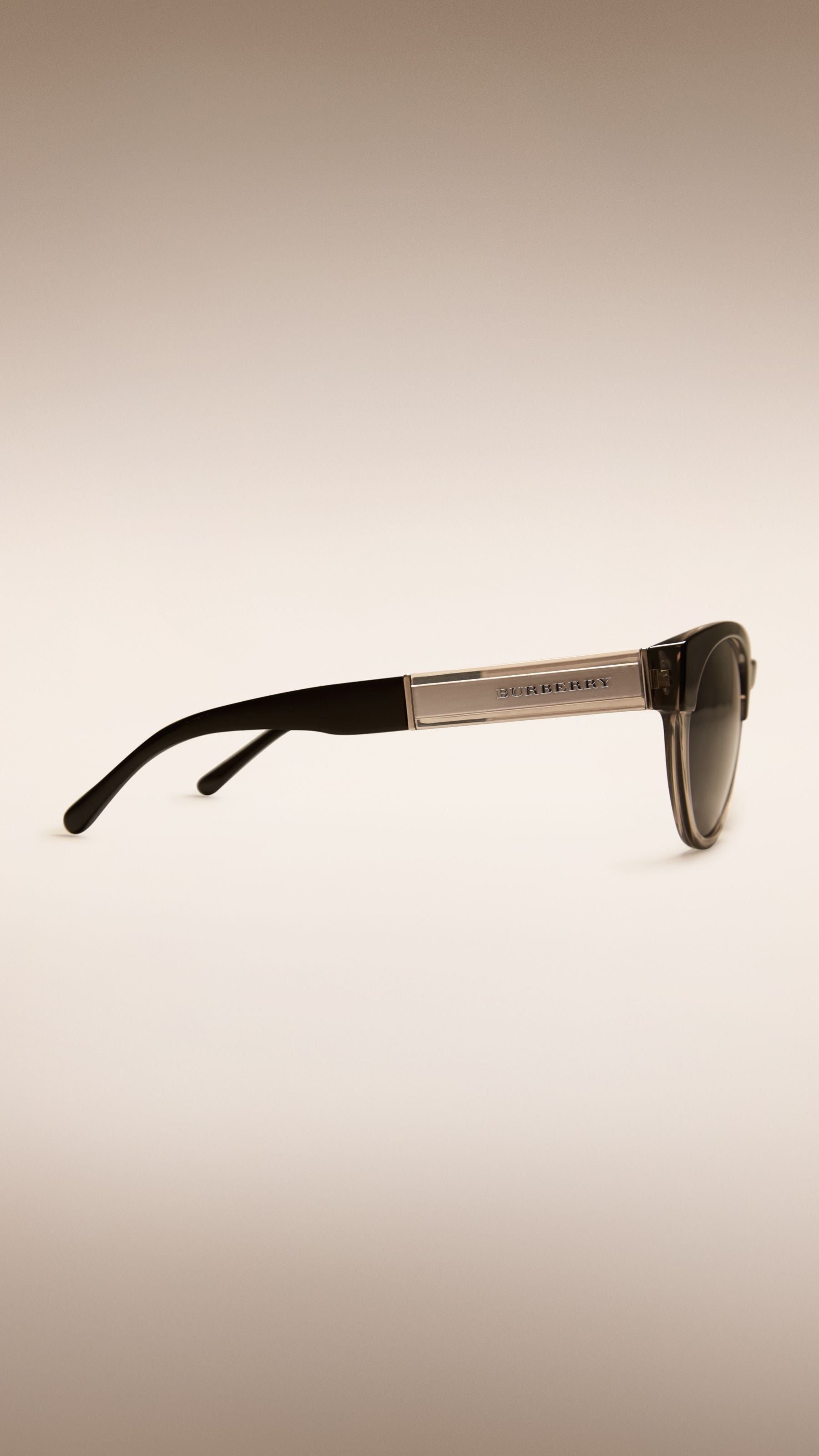 Lunettes de soleil à monture ronde bicolore - Black