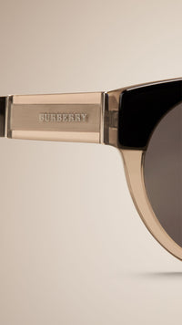 Lunettes de soleil à monture ronde bicolore - Black