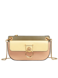 Sac pochette Tess à bandoulière chaîne en cuir - Softy Yellow