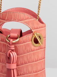Pochette téléphone Walden en cuir - Sunny Coral
