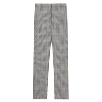 Pantalon tailleur 7/8 en laine à motif check - Black Check