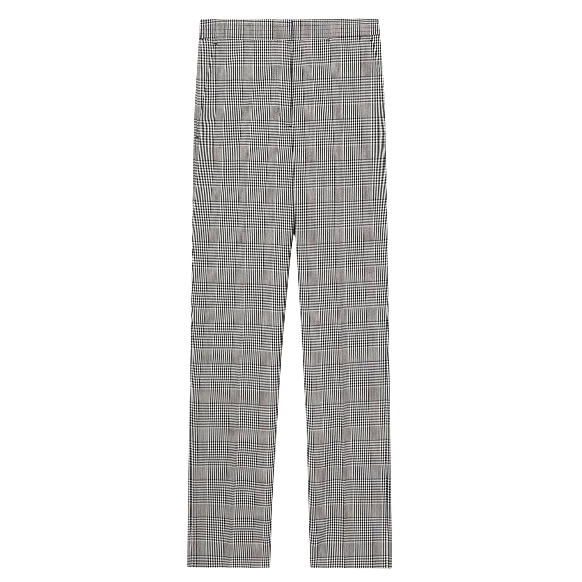 Pantalon tailleur 7/8 en laine à motif Check - Black Check