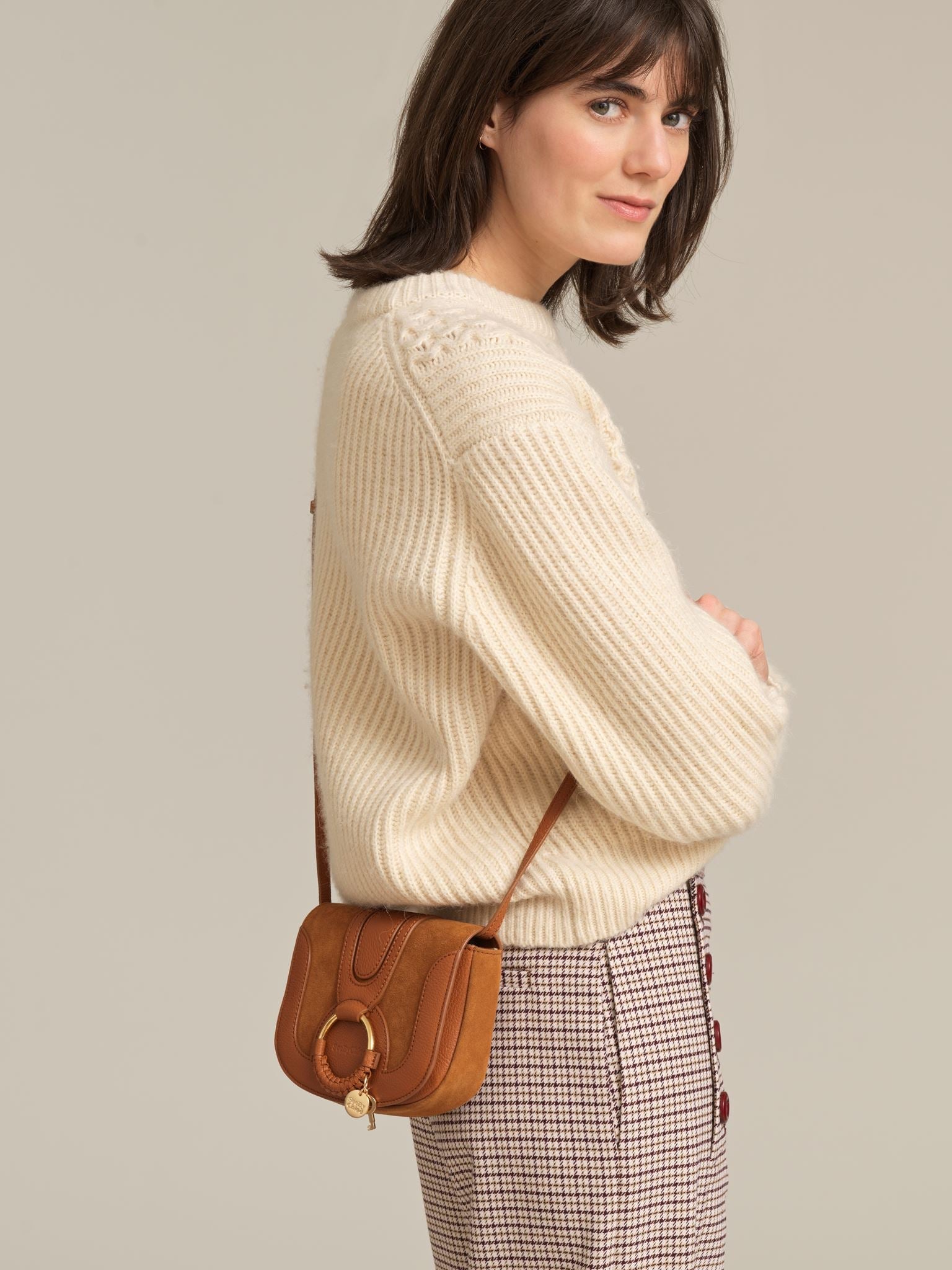 Mini sac Hana en cuir - Caramello