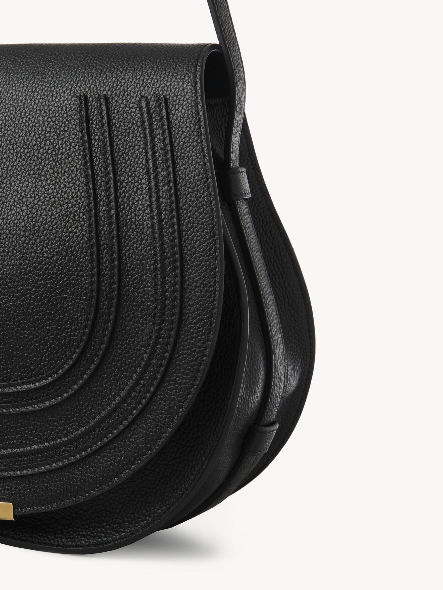 Sac porté épaule Marcie en cuir - Black