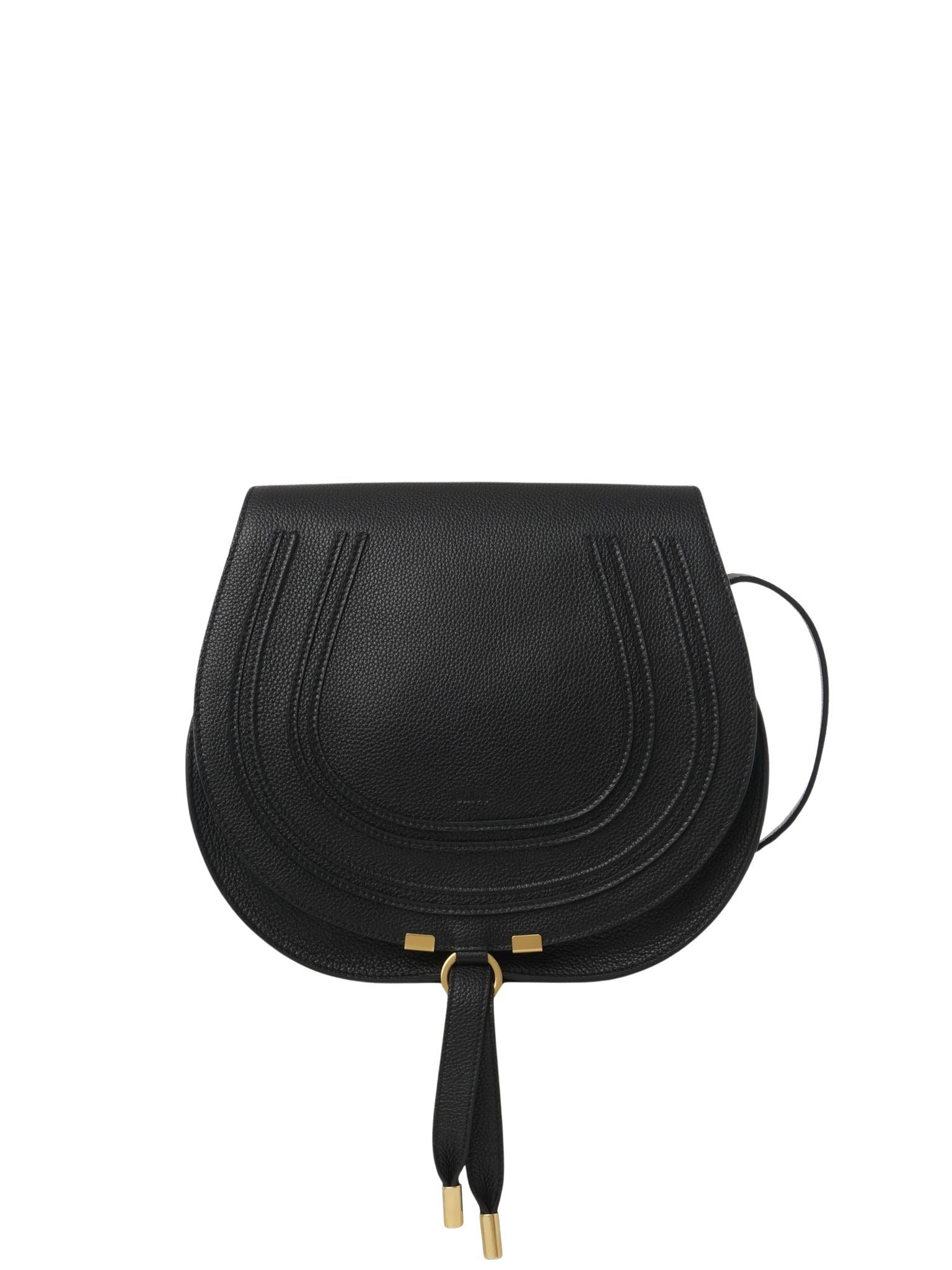 Sac porté épaule Marcie en cuir - Black
