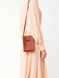 Pochette téléphone Edith en cuir - Sepia Brown