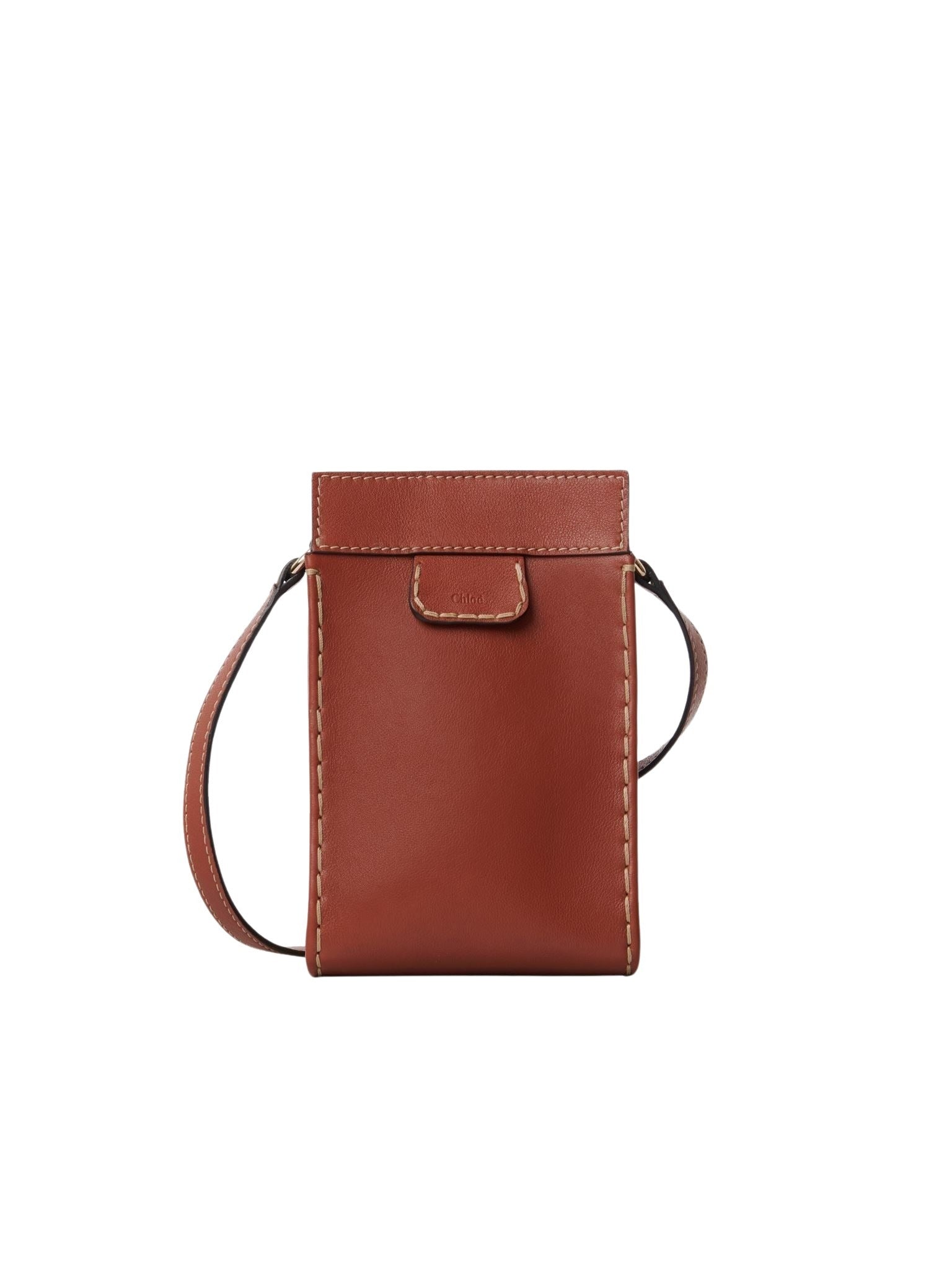 Pochette téléphone Edith en cuir - Sepia Brown
