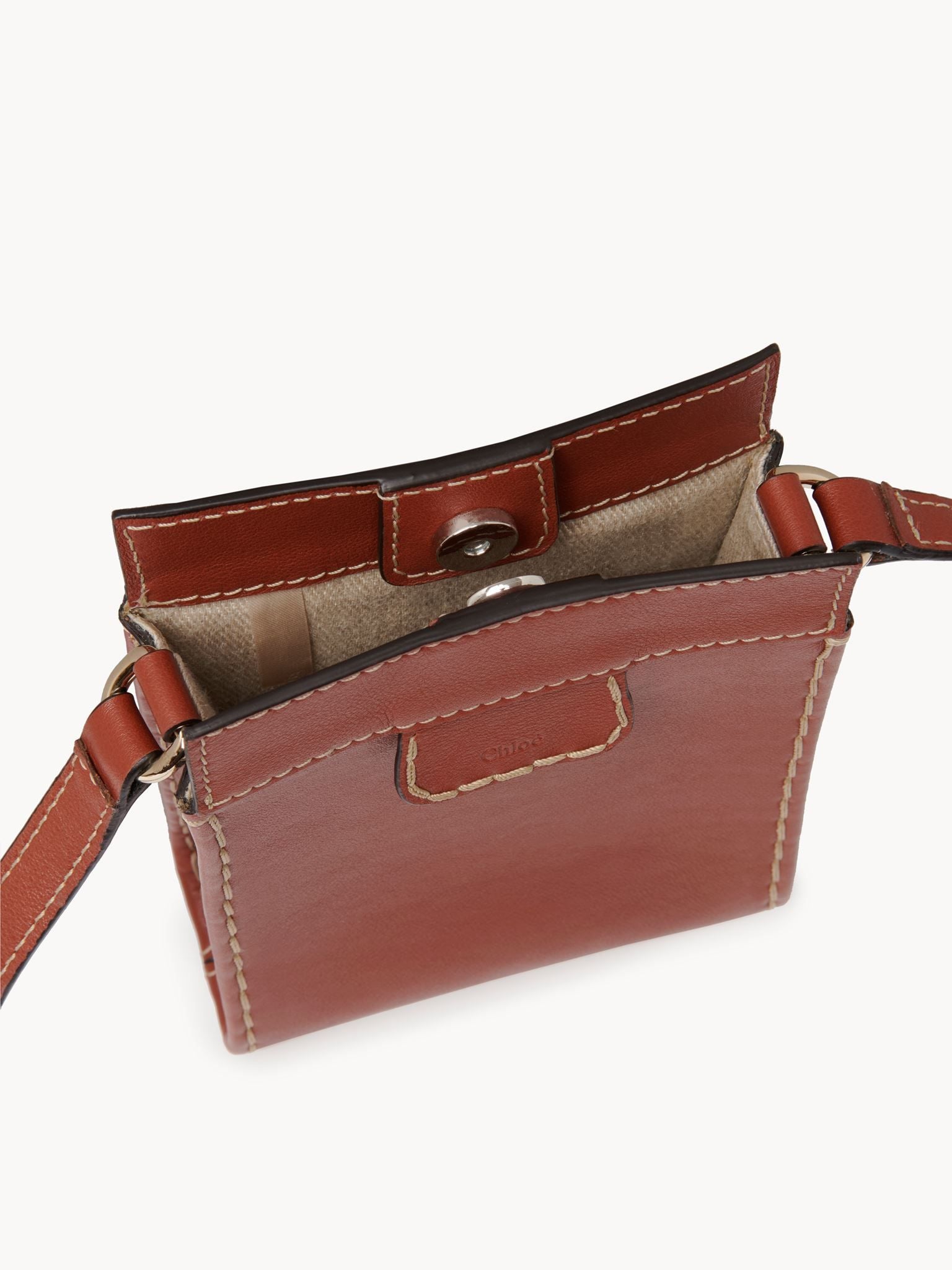 Pochette téléphone Edith en cuir - Sepia Brown