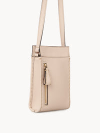 Pochette téléphone Edith en cuir - Ciment Rose