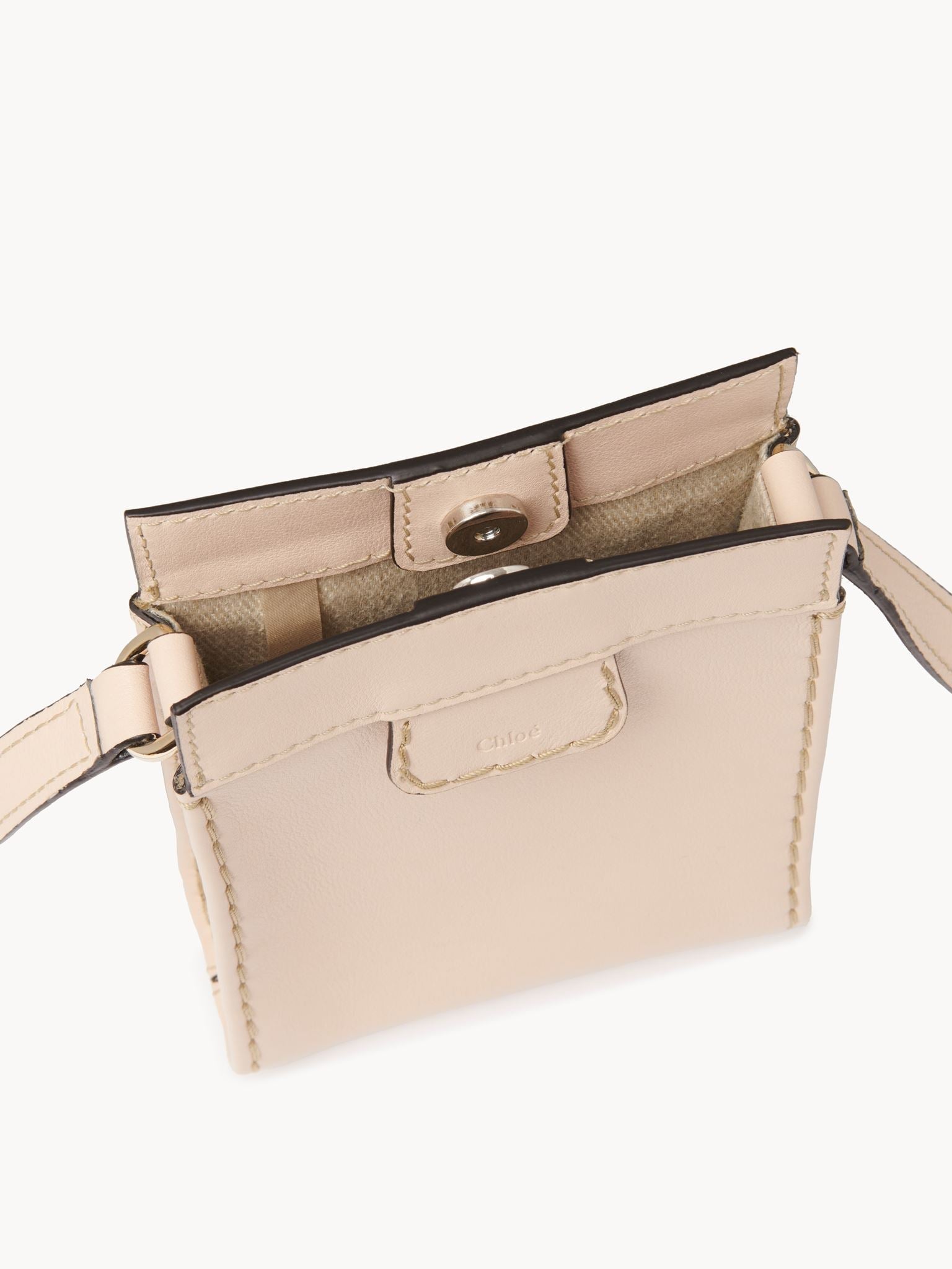 Pochette téléphone Edith en cuir - Ciment Rose