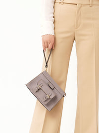 Petite Sac pochette edith en cuir - Cashmere Grey