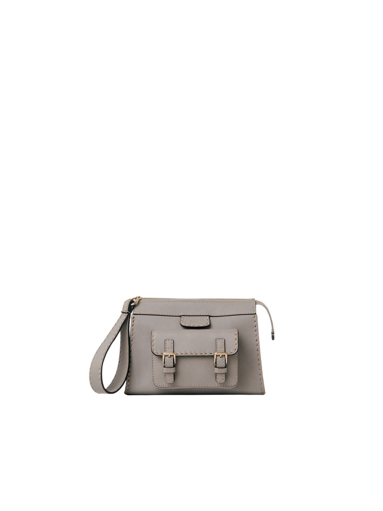 Petite Sac pochette edith en cuir - Cashmere Grey