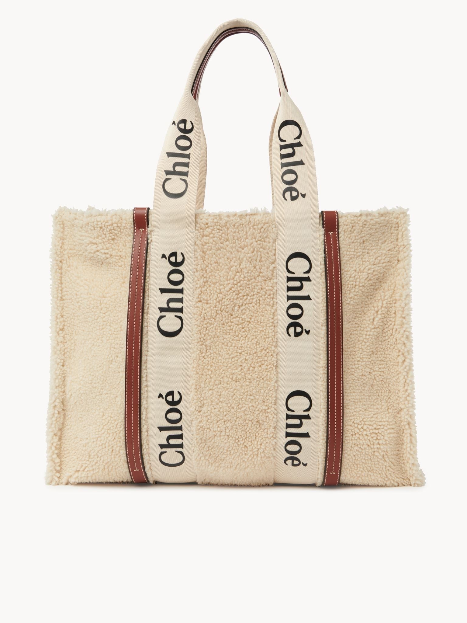 Grand sac cabas Woody en cuir - Mild Beige