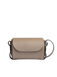 Mini sac porté épaule Darryl en cuir - Gris Motty