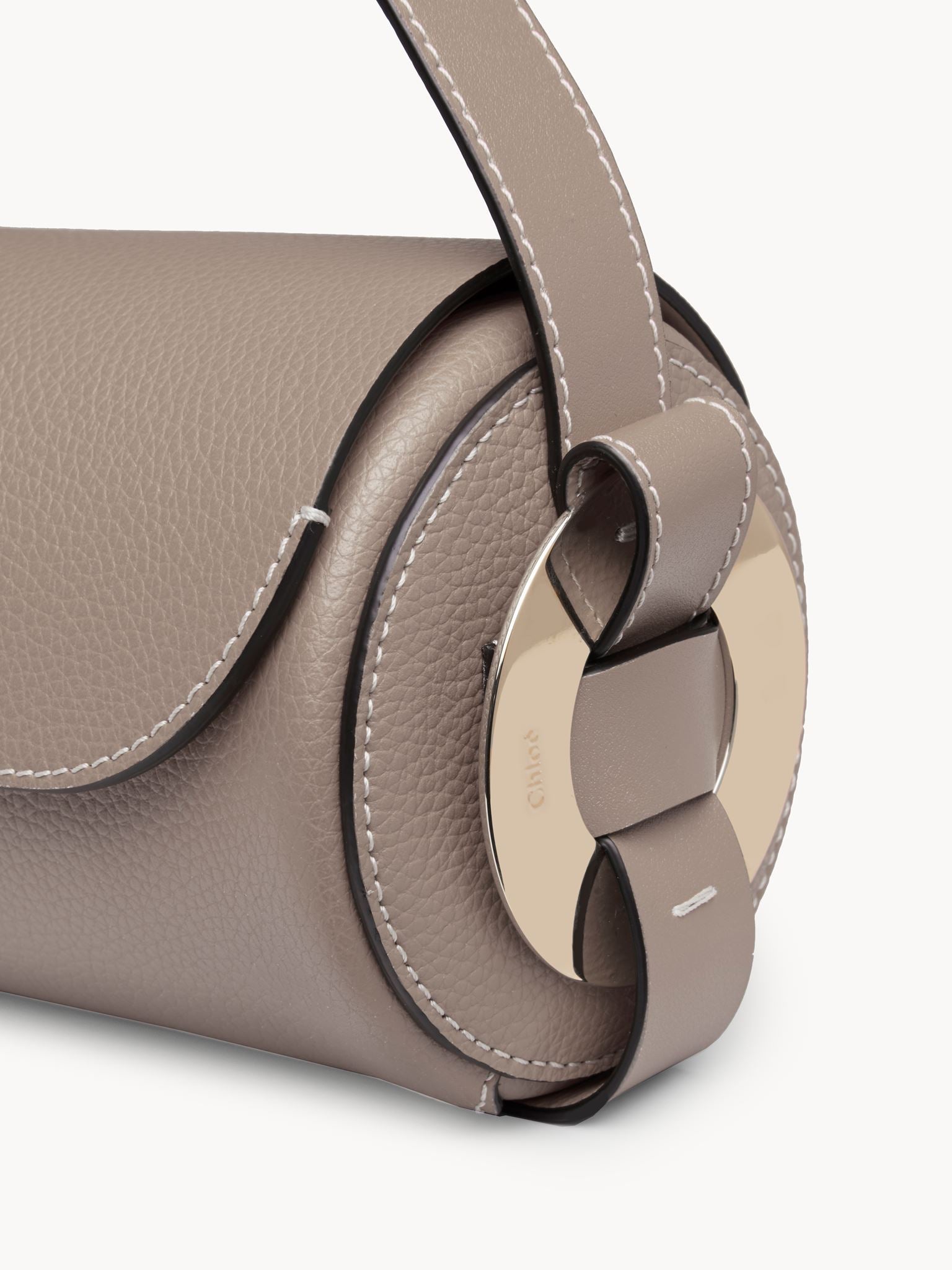 Mini sac porté épaule Darryl en cuir - Gris Motty