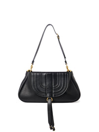 Pochette à bandoulière Marcie en cuir - Black